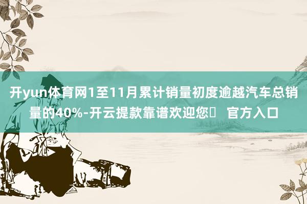 开yun体育网1至11月累计销量初度逾越汽车总销量的40%-开云提款靠谱欢迎您✅ 官方入口