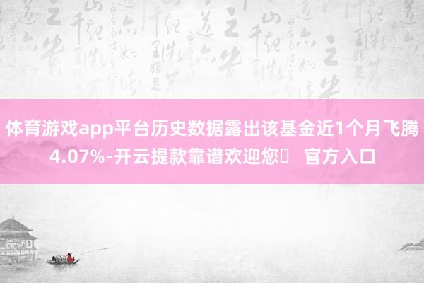 体育游戏app平台历史数据露出该基金近1个月飞腾4.07%-开云提款靠谱欢迎您✅ 官方入口